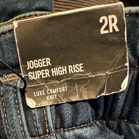 Express Super High Waisted Dark Denim Joggers - Picture 7 of 7